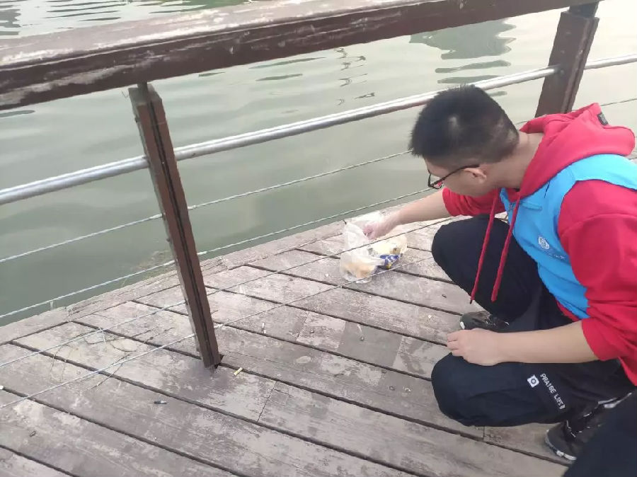 (志愿者们在清理湖边垃圾).png